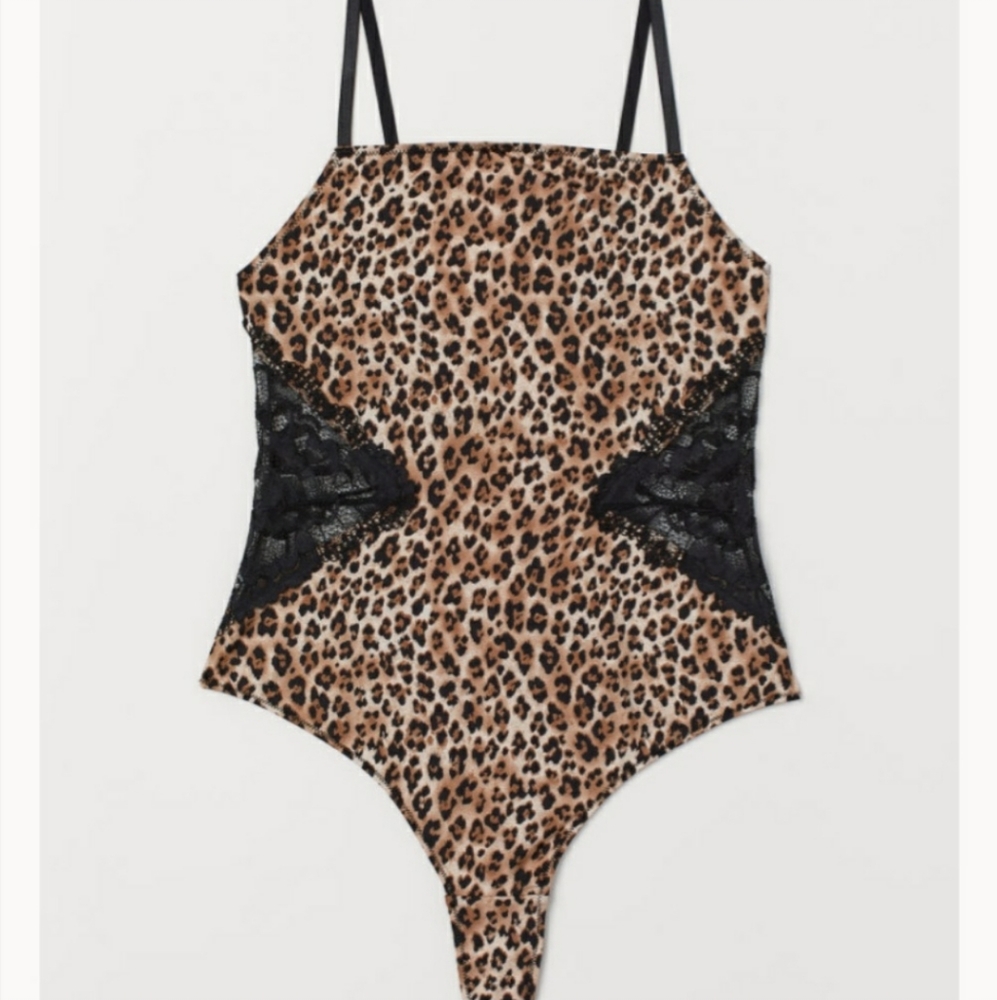 H&M Microfiber & Lace Bodysuit